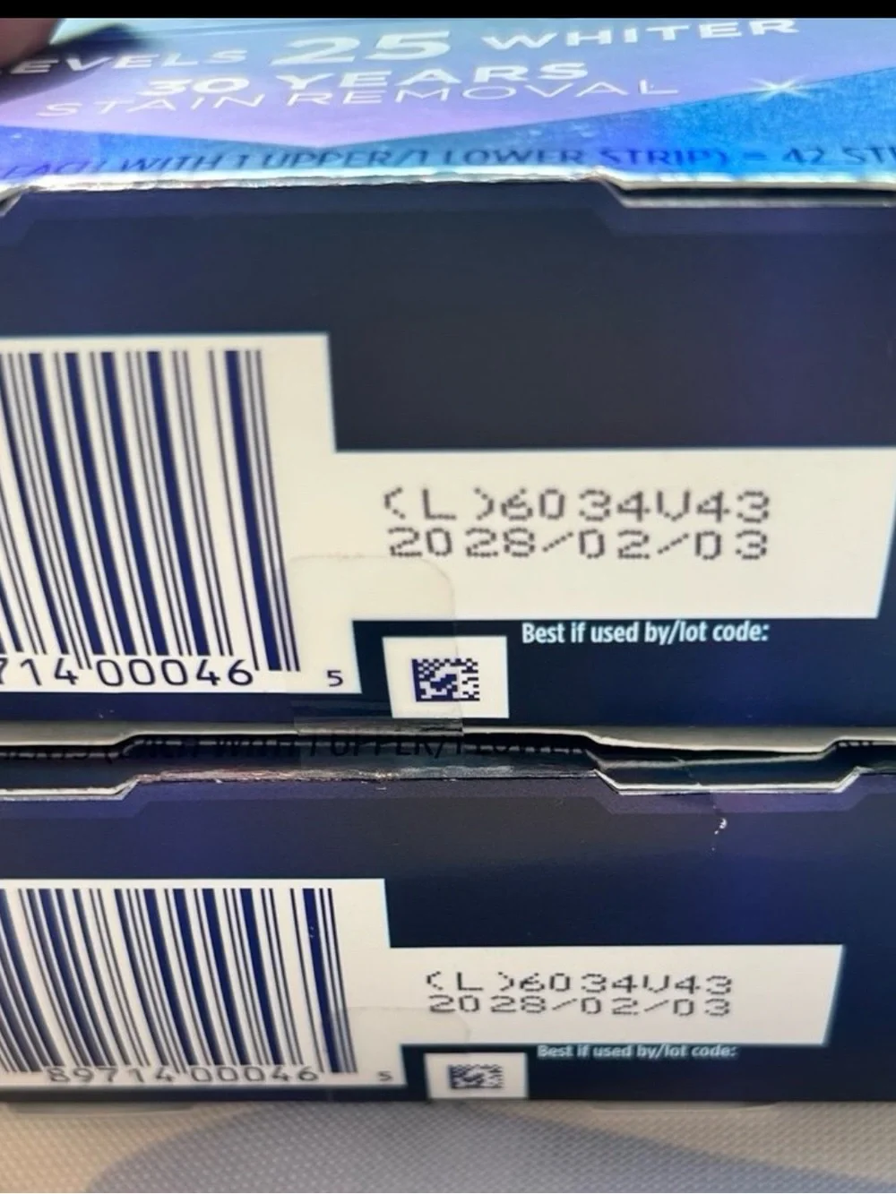 2- Crest Teeth Whitening Strips - Blue and White Packaging
